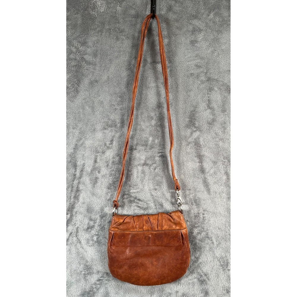 Vintage Cole Haan Leather Crossbody Purse Cognac Brown Saddle Bag Boho Western - Picture 2 of 10